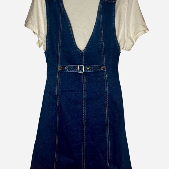 Anthropologie Pilcro dark wash denim double-breasted vest dress - Picture 7 of 14